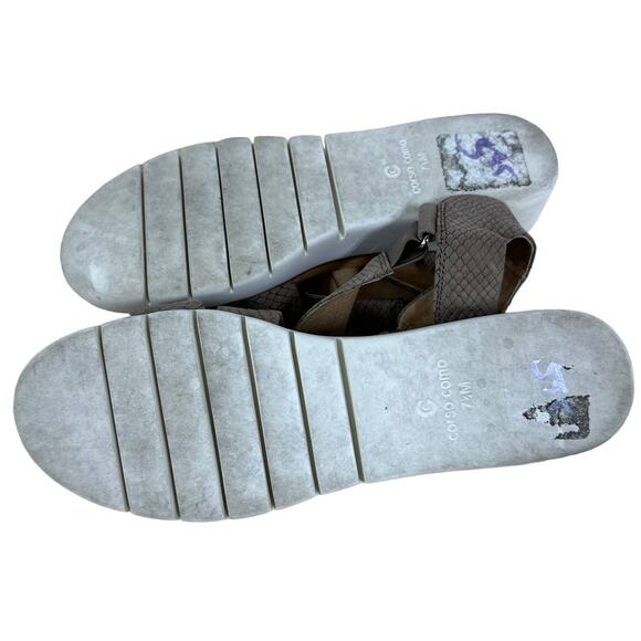Corso Como Bonneigh Wedge Sandal Smokey Ash Tan Women's Size 7.5 M EUC - Picture 9 of 9